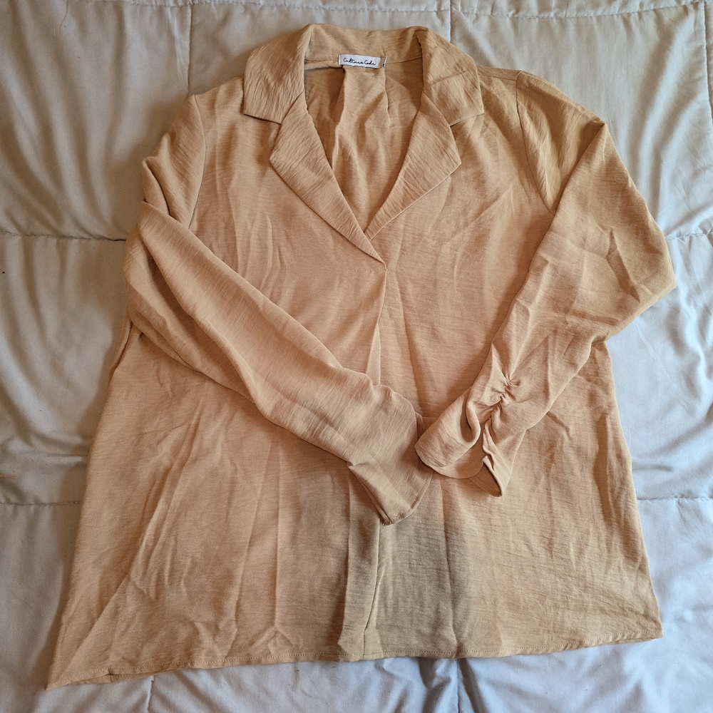 Peach Long Sleeve Blouse